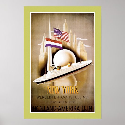 Poster Holland America Line New York (Devant)