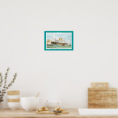 Poster Holland America Line's Rotterdam de 1908 (Cuisine)