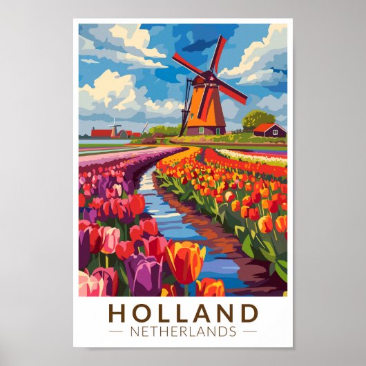 Poster Holland Travel Art Vintage (Devant)