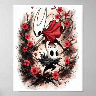 Poster Hollow Knight Hornet Cerisier Fleur Art de Jeu