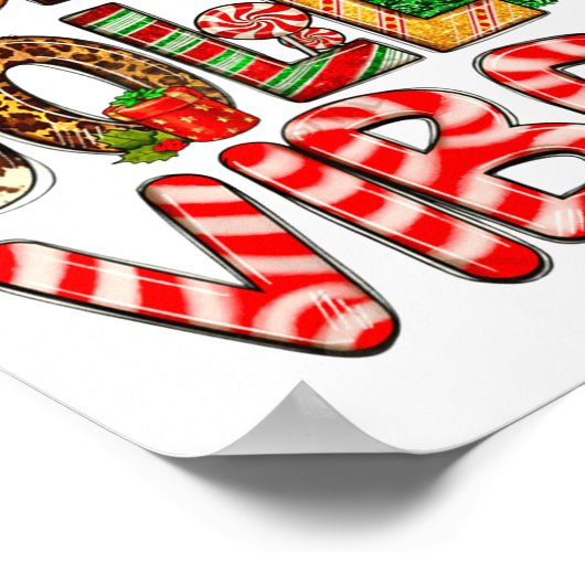 Poster Holly A Jolly Vibes Reindeer Christmas Trees Light (Coin)