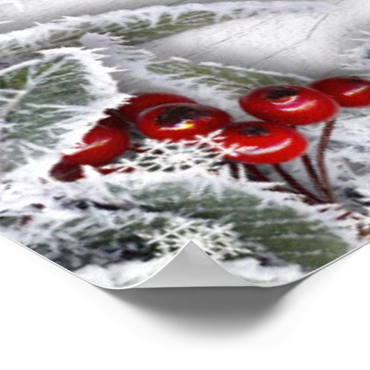 Poster Holly Berry Pine Rustique Fête des mariées photo P (Coin)