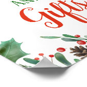 Poster Holly Feuilles Berry | Cartes Et Cadeaux - Panneau (Coin)