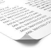 Poster Holly Gold Foliage Mariage de Noël Carte de siège (Coin)