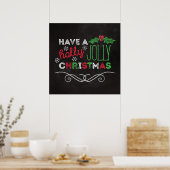 Poster Holly Jolly Christmas Rustic Chalkboard (Cuisine)