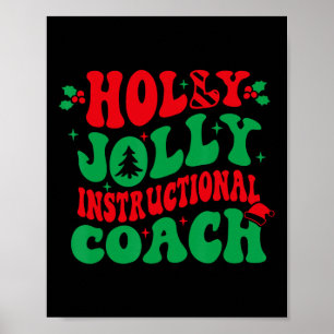Poster Holly Xmas Jolly Entraîneur instructif Noël Coa