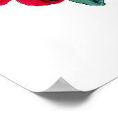 Poster Hollyhocks botaniques vintages (Coin)