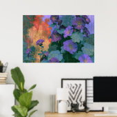 Poster Hollyhocks dans un impressionnisme violet audacieu (Bureau à domicile)