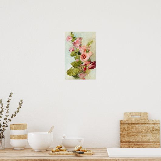 Poster Hollyhocks par Franz Bischoff (Cuisine)