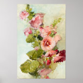 Poster Hollyhocks par Franz Bischoff (Devant)