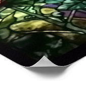 Poster Hollyhocks Vintage Floral Tiffany Stained Glass (Coin)