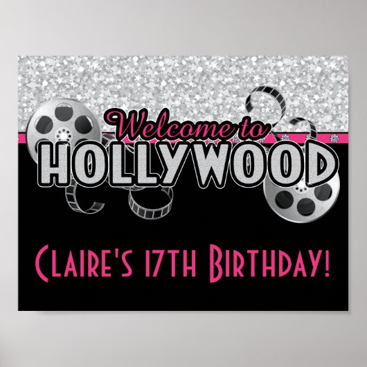Poster Hollywood Birthday Party (Voorkant)