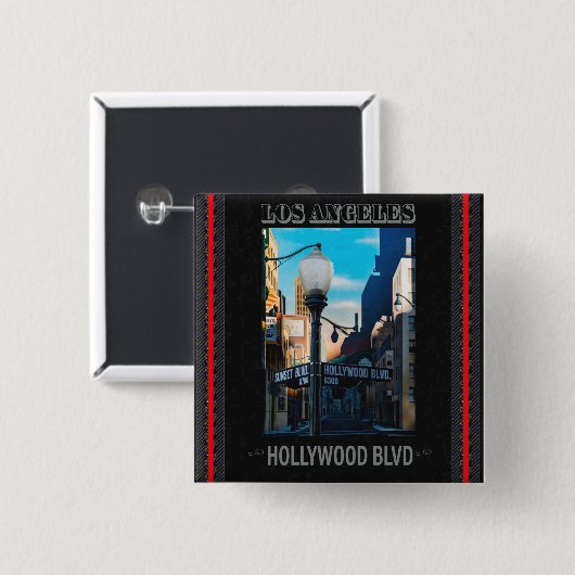 Poster Hollywood Blvd. Button (Voorkant /achterkant)