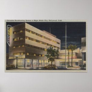 Poster Hollywood, CA - système de radiodiffusion de