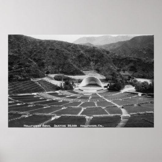 Poster Hollywood, Californie Hollywood Bowl View (Devant)