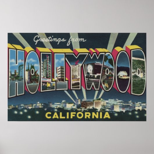 Poster Hollywood, CalifornieGrandes lettres Scènes 2 (Devant)