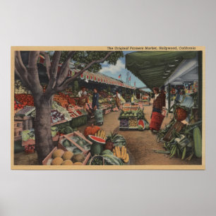 Poster Hollywood, CAView du marché de l'agriculteur