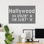 Poster Hollywood Latitude Longitude (Bureau à domicile)