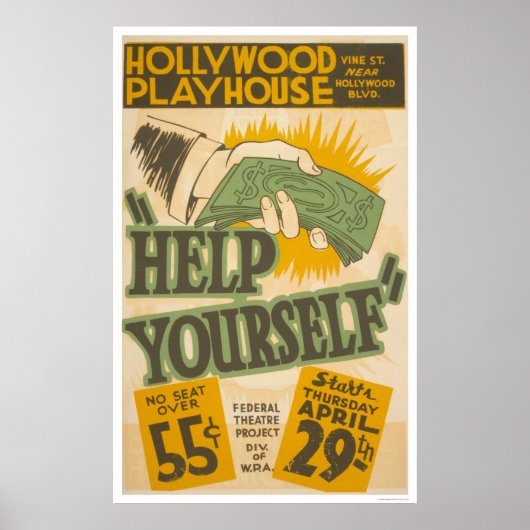 Poster Hollywood Playhouse 1937 WPA (Devant)