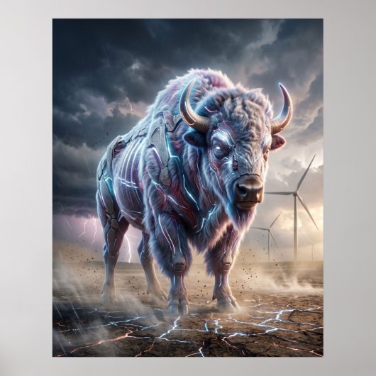 Poster Hologram Bison Storm Plains (Devant)