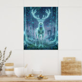 Poster Hologramme Cerf Forêt Électrique (Cuisine)