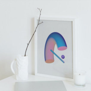 Poster Holographique 80s Art Futuriste Moderne