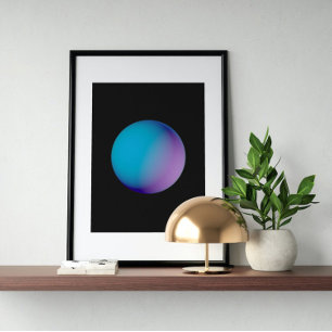 Poster Holographique 80s Art Futuriste Moderne