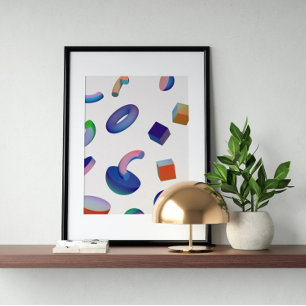 Poster Holographique 80s Art Futuriste Moderne