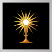 Poster Holy Eucharist en Monstrance dorée (Devant)