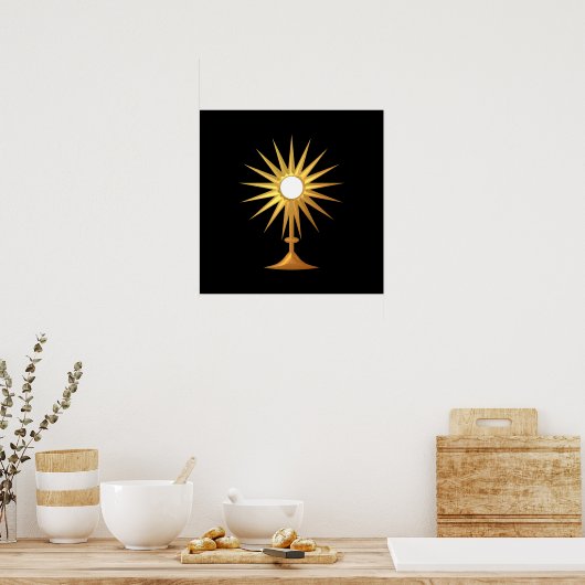 Poster Holy Eucharist en Monstrance dorée (Cuisine)