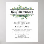 Poster Holy Matrimony ♥ Certificat Mariage (Devant)