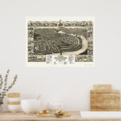 Poster Holyoke, MA Carte panoramique - 1881 (Cuisine)