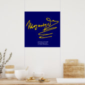 Poster HOMAGE À MOZART Gold Signature Du Compositeur Blue (Cuisine)