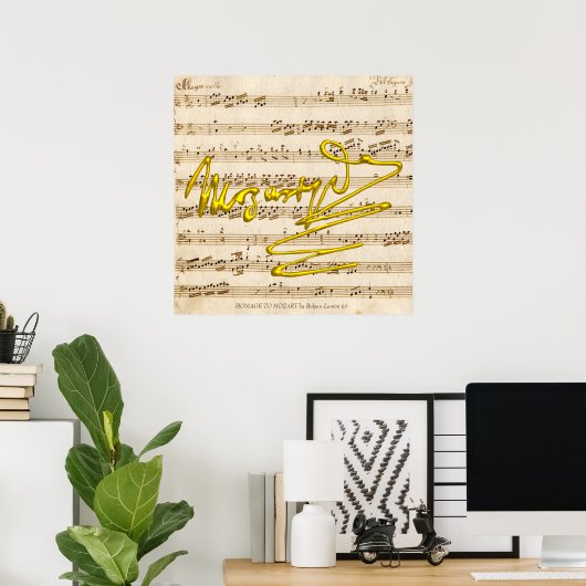 Poster HOMAGE TO MOZART Signature, Fiche musicale pour pi (Bureau à domicile)