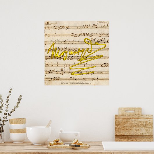 Poster HOMAGE TO MOZART Signature, Fiche musicale pour pi (Cuisine)