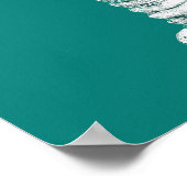 Poster Homard blanc sur Turquoise / Turquoise (Coin)