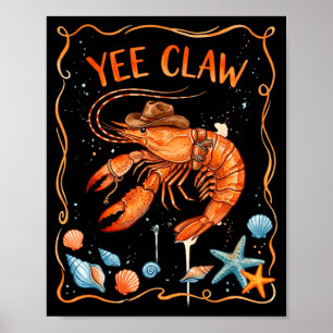 Poster Homard cowboy branchie drôle homard tendance