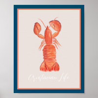 Homard Écrevisse Crustacé Aquarelle Terreuse