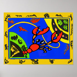 Poster Homard, Épisette Abstraite, Style Matisse