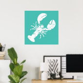 Poster Homard Imprimer Revêtu Look Turquoise Bleu Fruits (Bureau à domicile)