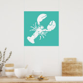 Poster Homard Imprimer Revêtu Look Turquoise Bleu Fruits (Cuisine)