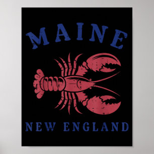 Poster Homard Maine Nouvelle-Angleterre Cool Amoureux des