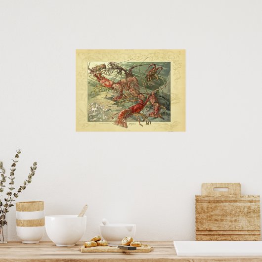 Poster Homards sous-marins Marine Ocean Life (Cuisine)