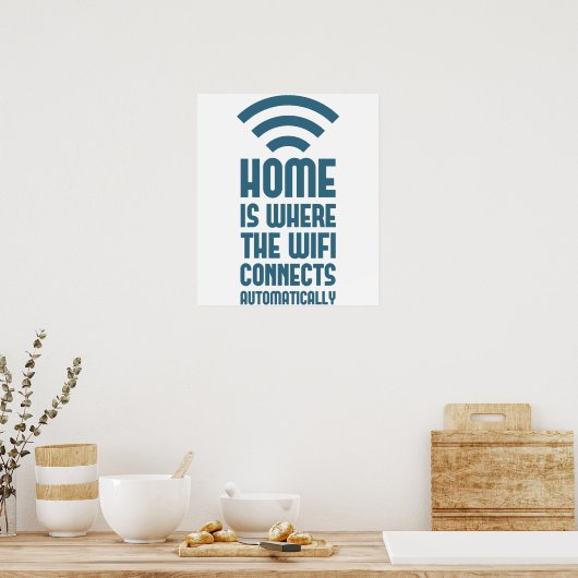 Poster Home Est L'Emplacement Où Le WIFI Se Connecte Auto (Cuisine)