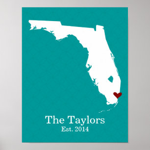 Poster Home is Where Your Heart Is - Florida