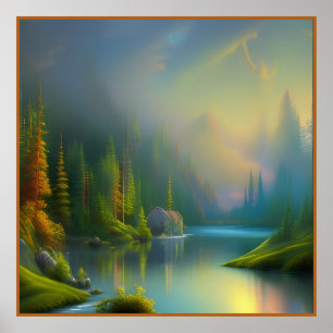 Poster Home Sweet Home dans les bois