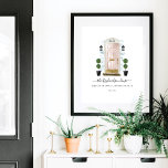 Poster Home Sweet Home Family Blush Pink Watercolor Door<br><div class="desc">Beautiful and élégant unique personalized vend des nouveaux homeowners, newlywed's first home, and house warming toxits. Our design objets our own-main-painted watercolor blush pink front door Accented with de l'or on the mail box slot, door handle, et door kickplate. Modern outdoor wall lights and a burlap welcome doormat complete this...</div>