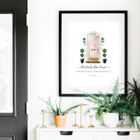 Home Sweet Home Family Blush Pink Watercolor Door