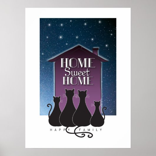 Poster Home sweet home - Happy family (Devant)