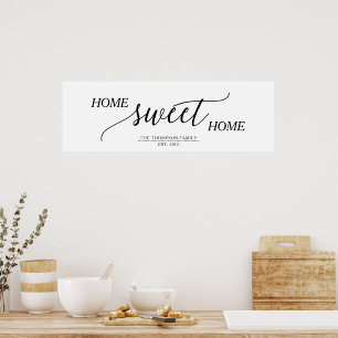 Poster Home Sweet Home Nom de famille
